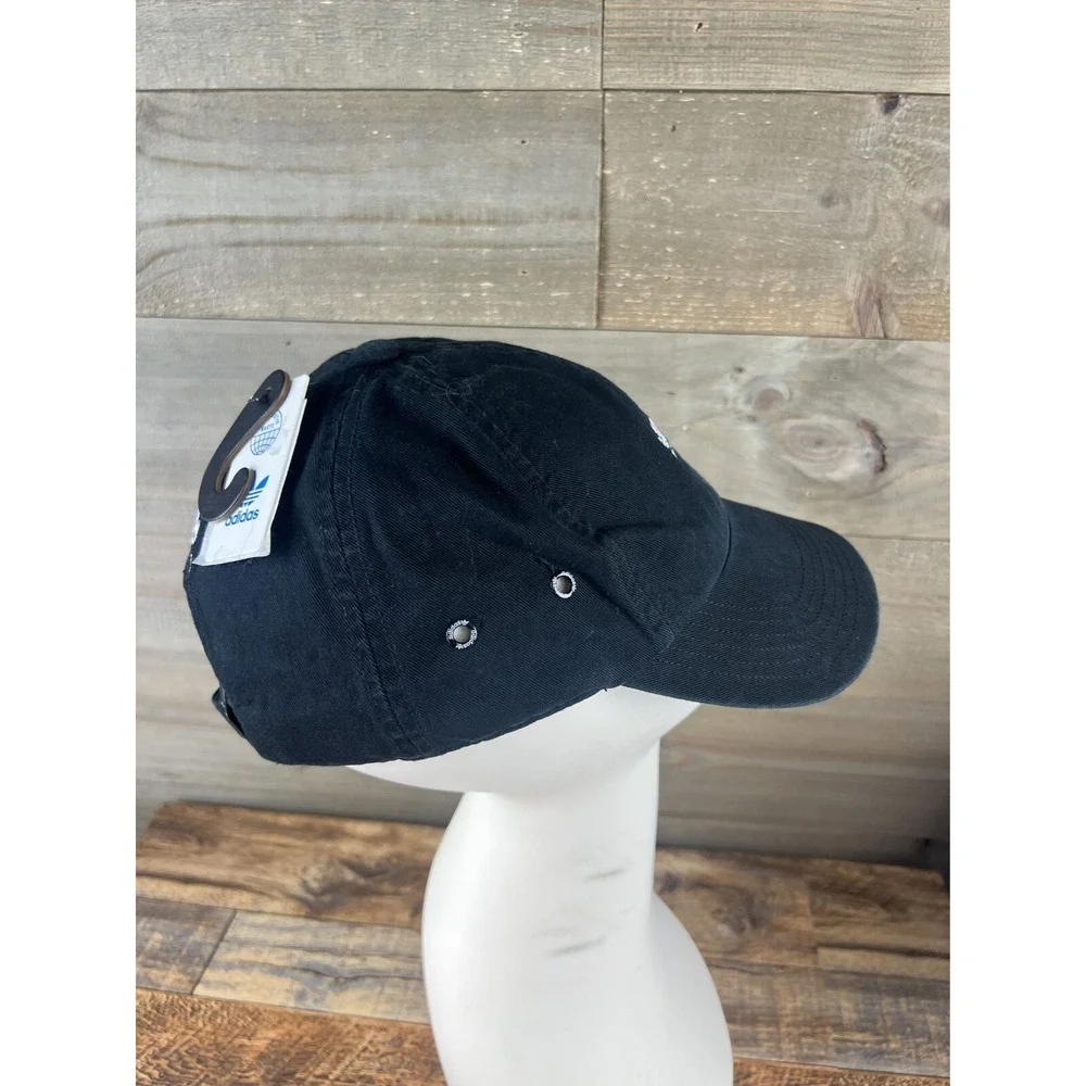 Adidas Youth Hat Adjustable Strapback Embroidered Black White OSFM‎